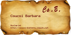Csucsi Barbara névjegykártya