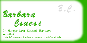 barbara csucsi business card